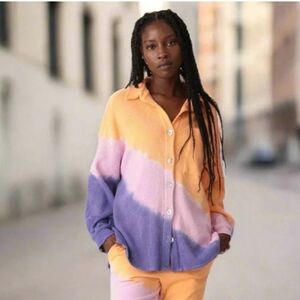 Boyfriend Thermal Shirt by Electric and Rose Size XS NWT Ombre Shacket